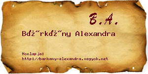 Bárkány Alexandra névjegykártya