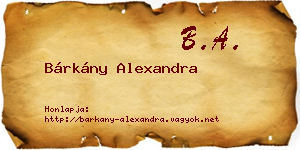 Bárkány Alexandra névjegykártya