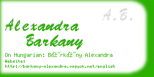 alexandra barkany business card